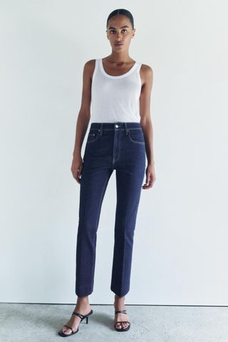 Zw Collection High Waist Cropped Bootcut Jeans