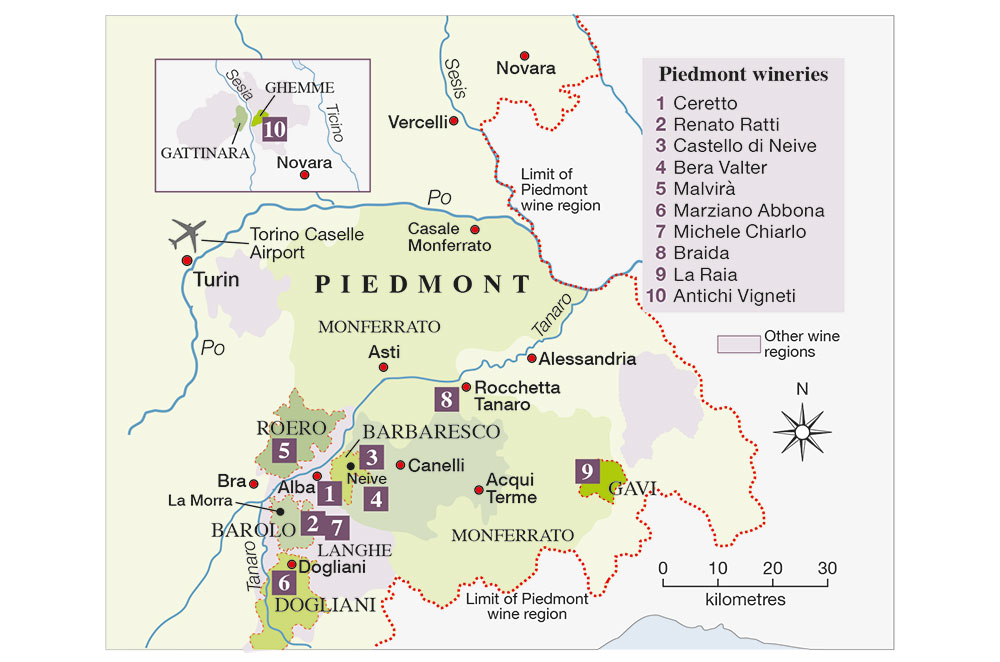 Piedmont map
