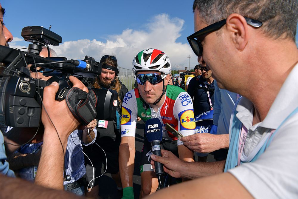 Elia Viviani (Deceuninck-QuickStep) after stage 11 at the Giro d'Italia