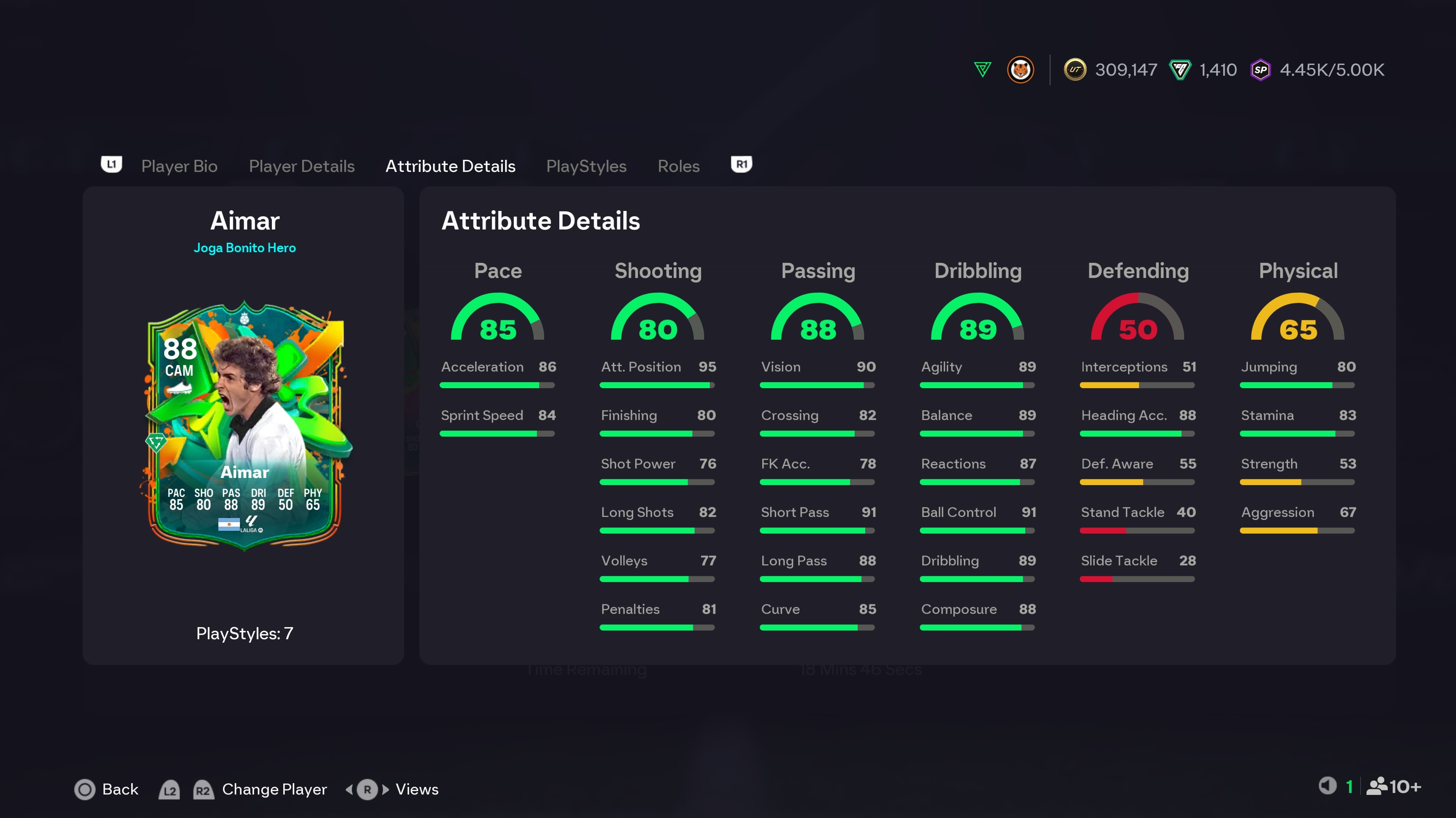 Stats for FC 26 Joga Bonito Pablo Aimar