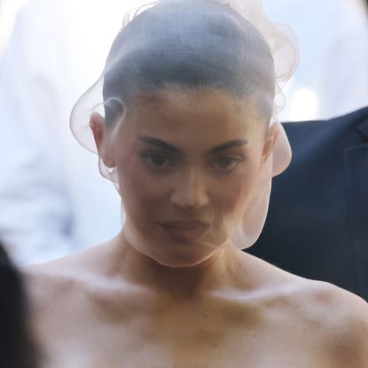 Kylie Jenner attends the Schiaparelli Haute Couture Fall/Winter 2024-2025 show as part of Paris Fashion Week on June 24, 2024 in Paris, France. 