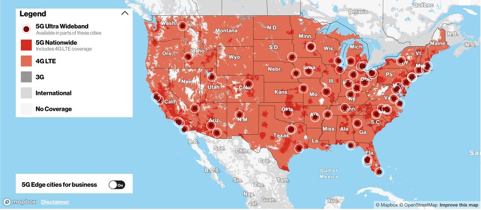 Verizon 5g Coverage Map Plans Phones And Home Internet Toms Guide