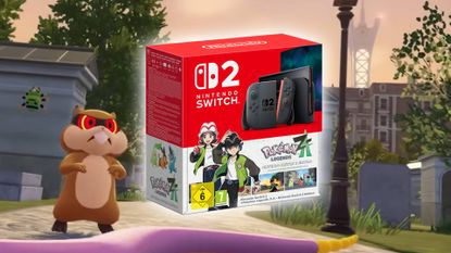 Pokemon Legends Z-A Switch 2 bundle with glowing outline and Patrat on left.