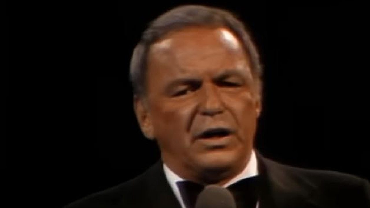 Sinatra singing My Way at Madison Square Garden in 1974.
