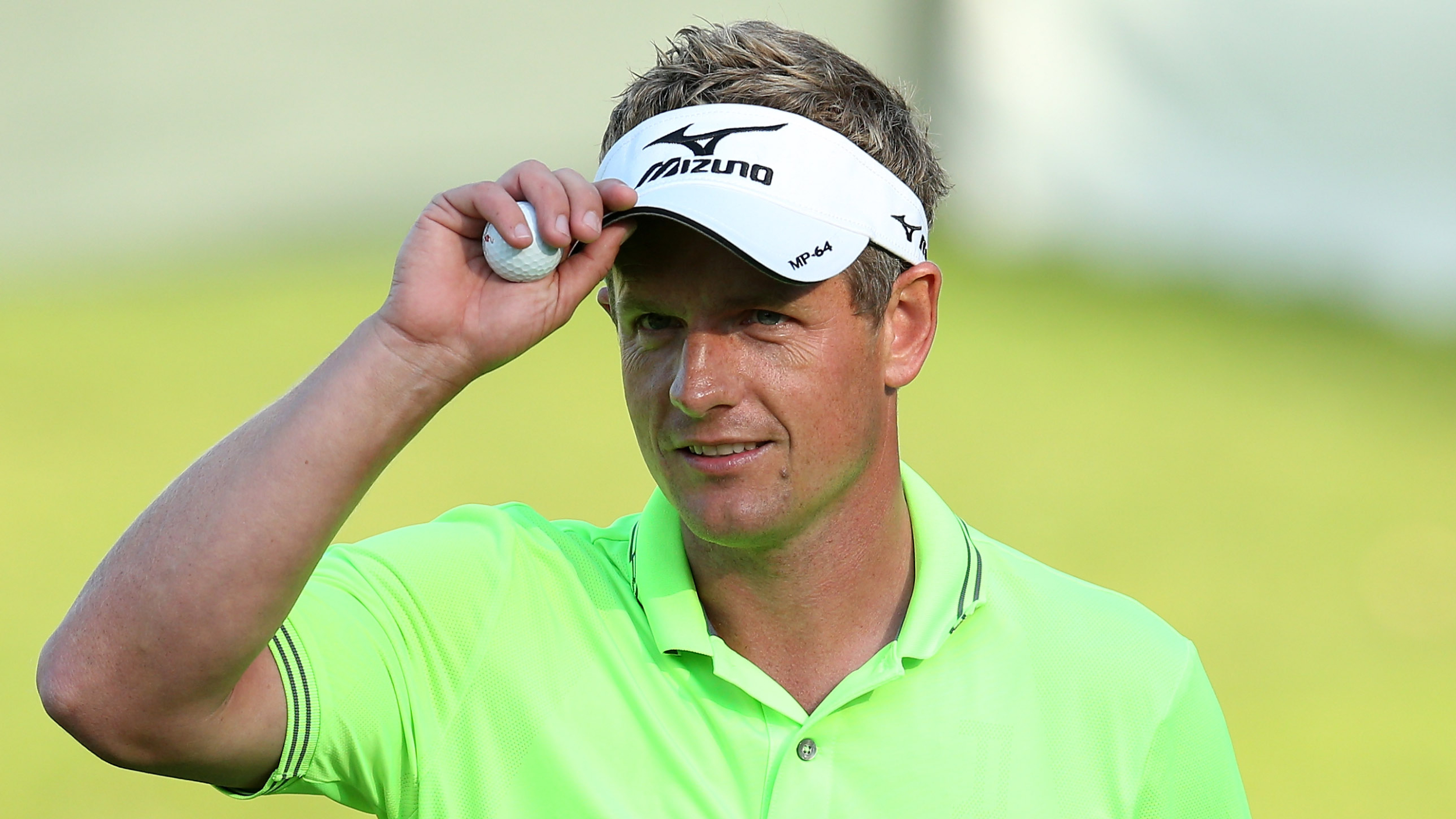 Luke Donald wearing his visor