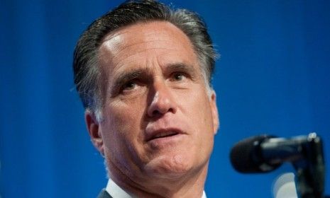 Mitt Romney addresses the crowd at the 134th National Guard Association Convention at the Reno-Sparks Convention Center on Sept. 11 in Nevada.