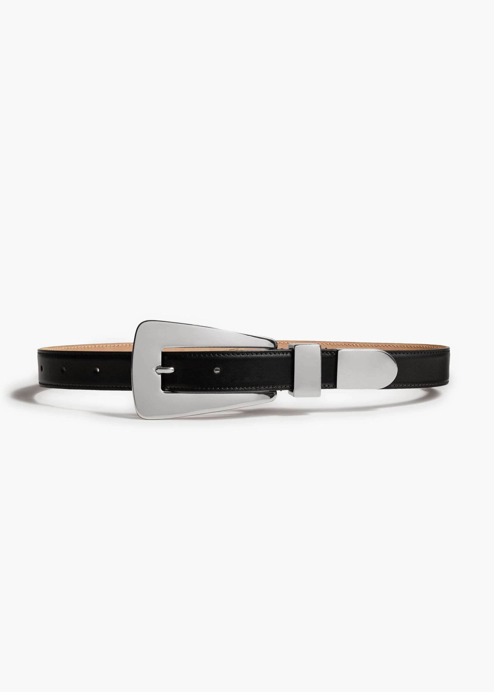 Khaite, Lucca Belt in Black Leather With Silver