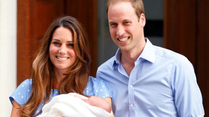 Prince William and Kate Middleton introducing newborn Prince George, 2013