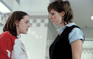 (L, R) Jena Malone (as Mary) and Eva Amurri (as Cassandra) in Saved!