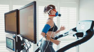 woman on a treadmill doing a lactate threshold test