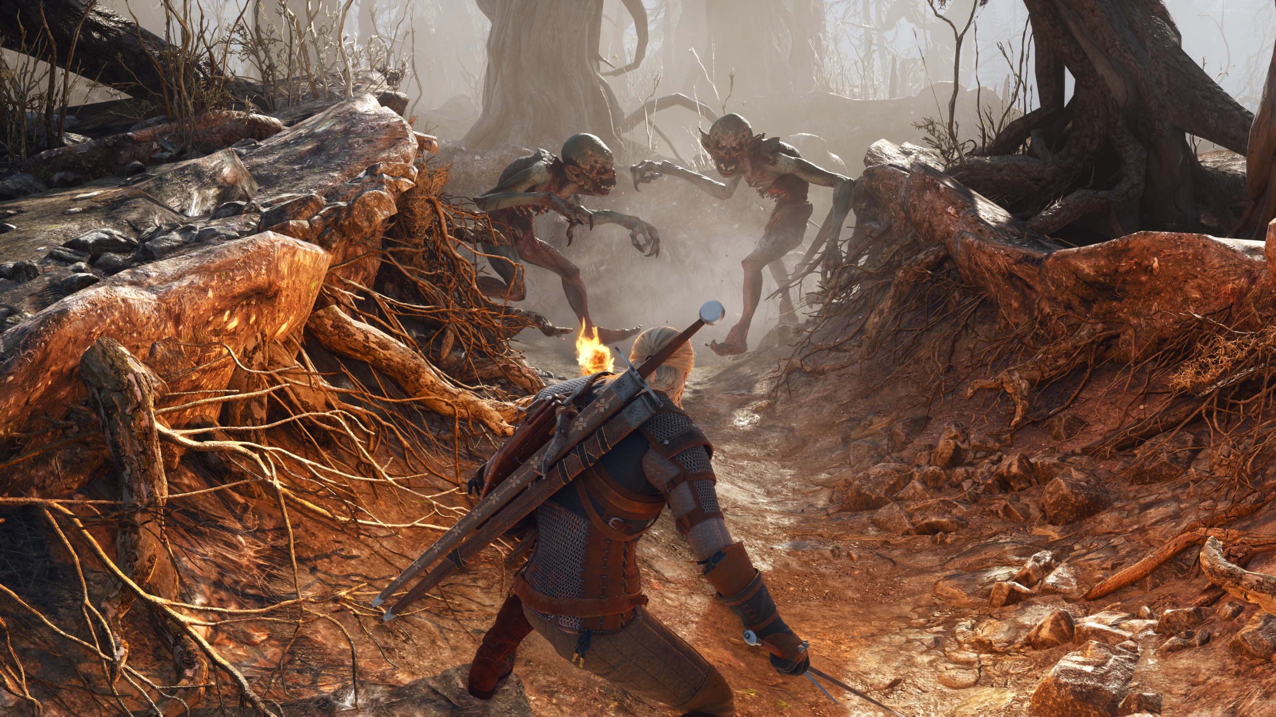 Witcher 3 Remastered release times - Geralt and some Foglets
