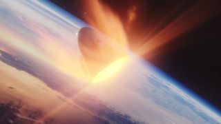 A still image from SpaceX's Demo-2 animation video depicts Crew Dragon's fiery reentry.