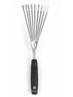 Husky 6.2 in. Double Injection Grip Handle Stainless Steel Hand Rake
