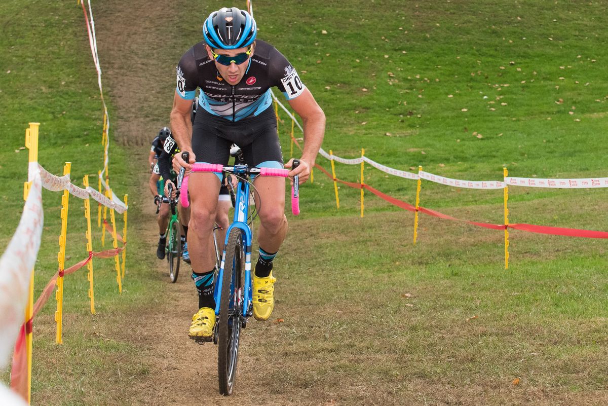 Jamey Driscoll (Raleigh Clement) chasing down the leading group