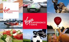 Virigin experience days logo placed over a 3 x 3 collage of days out