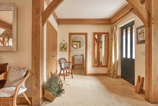 Hallways in oak frame self build
