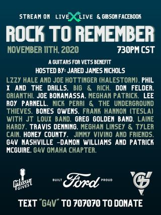 Gibson Gives and Guitars4Vets have teamed up for the Rock to Remember virtual concert