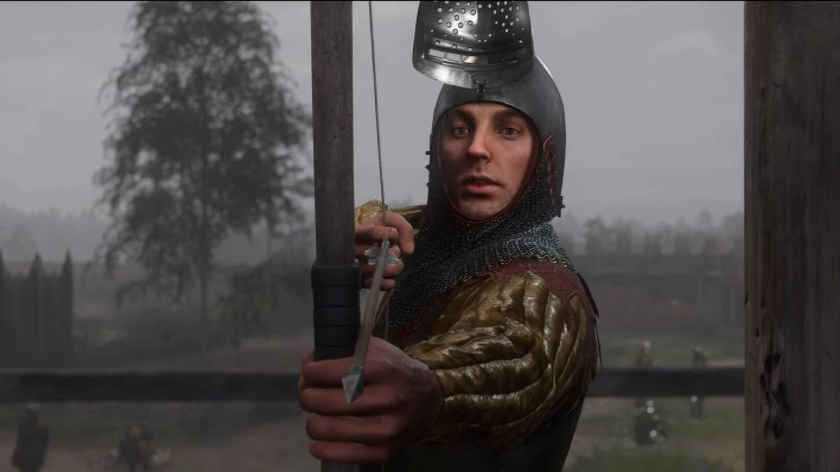 A screenshot of a soldier with a bow in Kingdom Come: Deliverance 2.