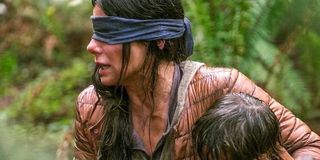 Blindfolded Sandra Bullock in Bird Box