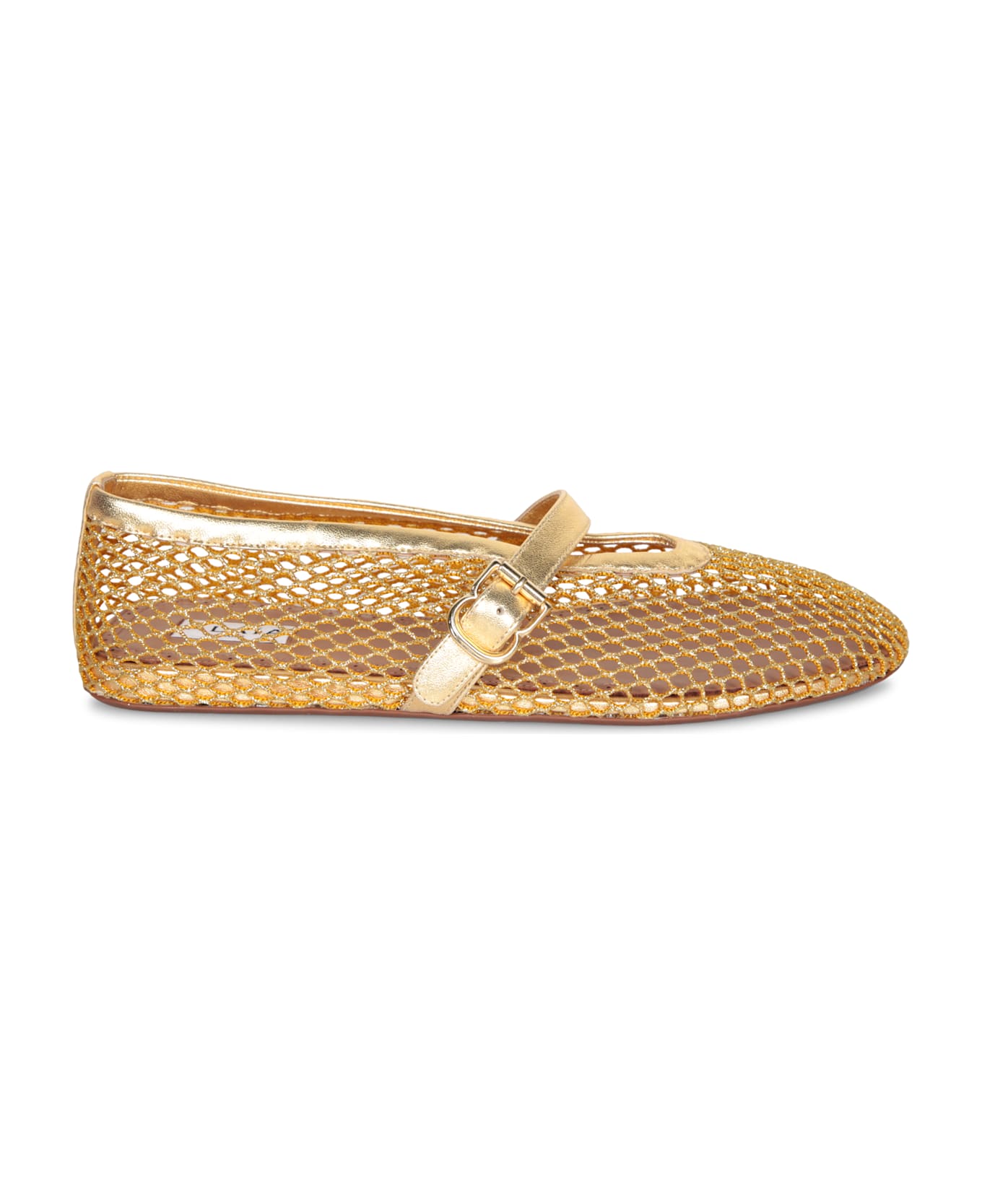 Golden Mesh Ballerina Flats