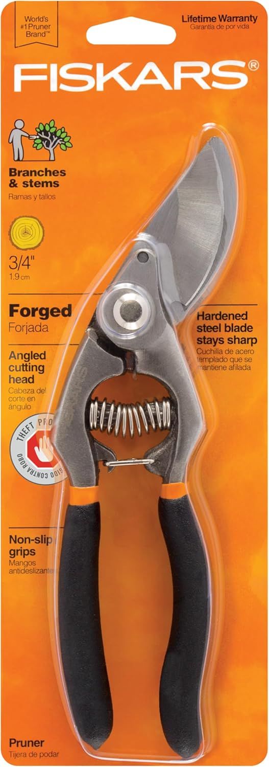 Amazon.com : Fiskars® Forged Steel Bypass Pruner - Ultra-Durable, Ergonomic Design for Comfortable Use While Gardening - Cut and Prune Stems and Light Branches Up to ¾” Diameter - 375 Years of Quality : Hand Pruners : Patio, Lawn & Garden
