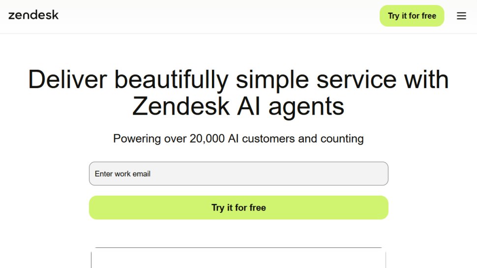 ZenDesk website screenshot (March 2026).