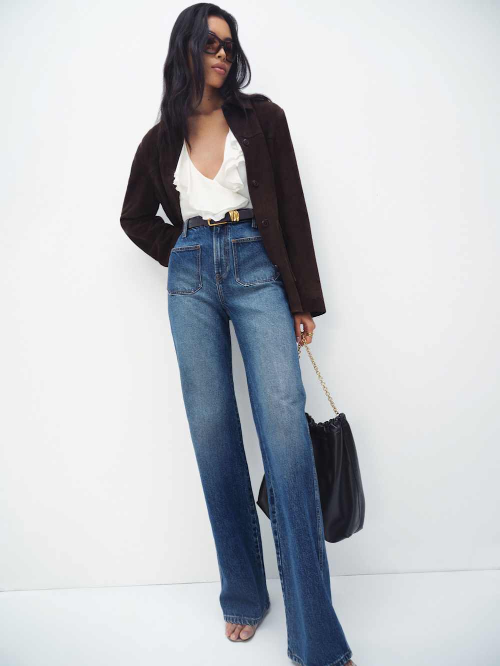 Alyssa Stretch High Rise Wide Leg Long Jeans