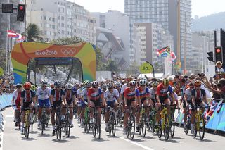 Cycling: 31st Rio 2016 Olympics / Women's Road Race
Start / Marianne VOS (NED)/ Anna VAN DER BREGGEN (NED)/ Ellen VAN DIJK (NED)/ Annemiek VAN VLEUTEN (NED)/ NETHERLANDS Team (NED)/
Fort Copacabana - Fort Copacabana (136,9km)
Cycling Road / Summer Olympic Games / (c)Tim De Waele
