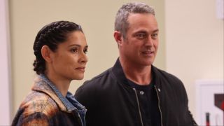 Miranda Rae Mayo and Taylor Kinney in Chicago Fire Season 13x20