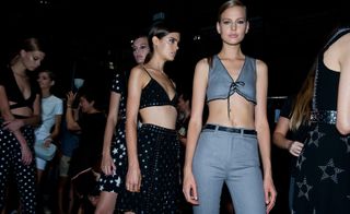 Diesel's famous jeans are now skin tight and very high waisted - a trend we've seen on nearly every New York runway