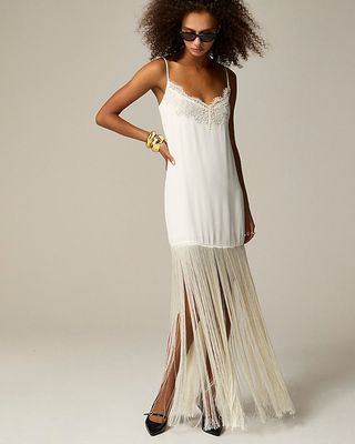 Collection Fringe-Trim Slip Dress