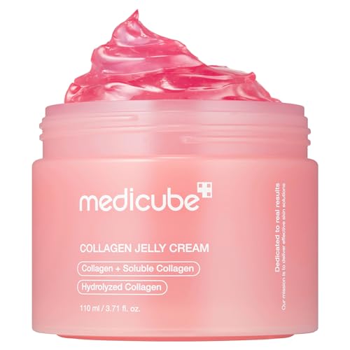 Medicube Jelly Cream With Collagen, Niacinamide | Freeze-Dried Hydrolyzed Collagen for Skin Barrier Hydration &amp;amp; 24h Glow | Plumper, Firmer Looking Skin | 3.71 Fl.oz