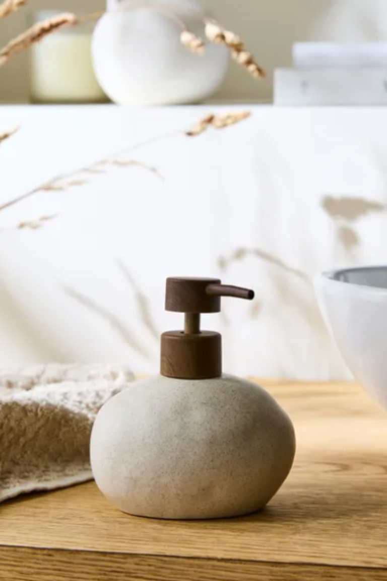 Cream Ceramic Soap Dispenser