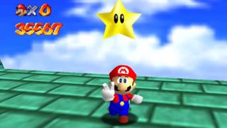 Super Mario 64 carpetless speedrun trick