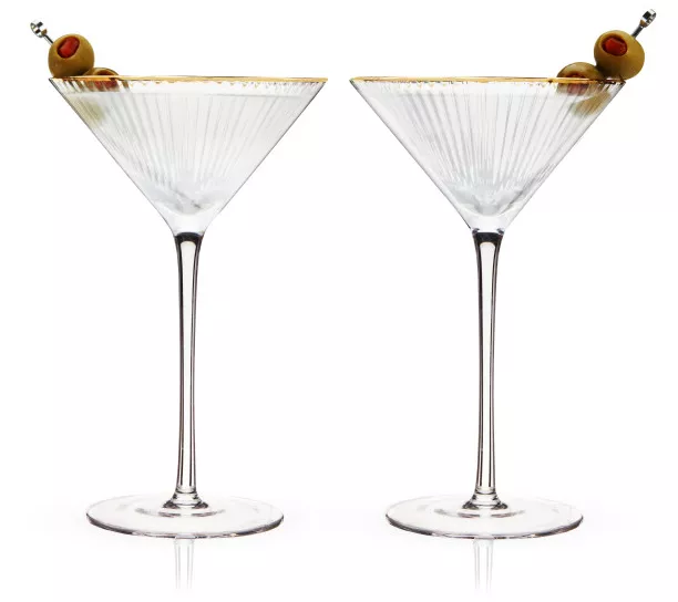 Viski Meridian Crystal Martini Glasses