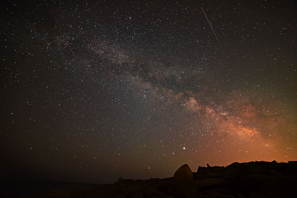 Photographer Andrew March captured these images of Lyrid meteors over Rockport, Massachusetts, on April 19, 2020.