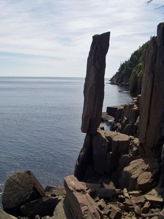 Balancing rock in Digby, Nova Scotia.