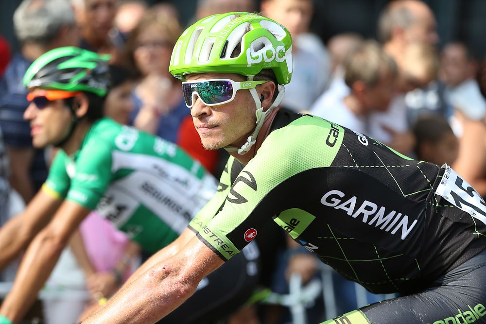 Ben King after the finish of stage 12 at the Vuelta.