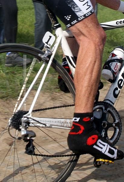 O'Grady's legs on the pav&eacute; &ndash; you certainly get shaken a bit on the cobbles