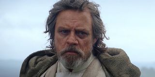 Luke Skywalker looking solemn in The Force Awakens