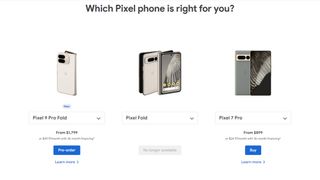 The original Pixel Fold is no longer available on the Pixel store, but this is temporary.