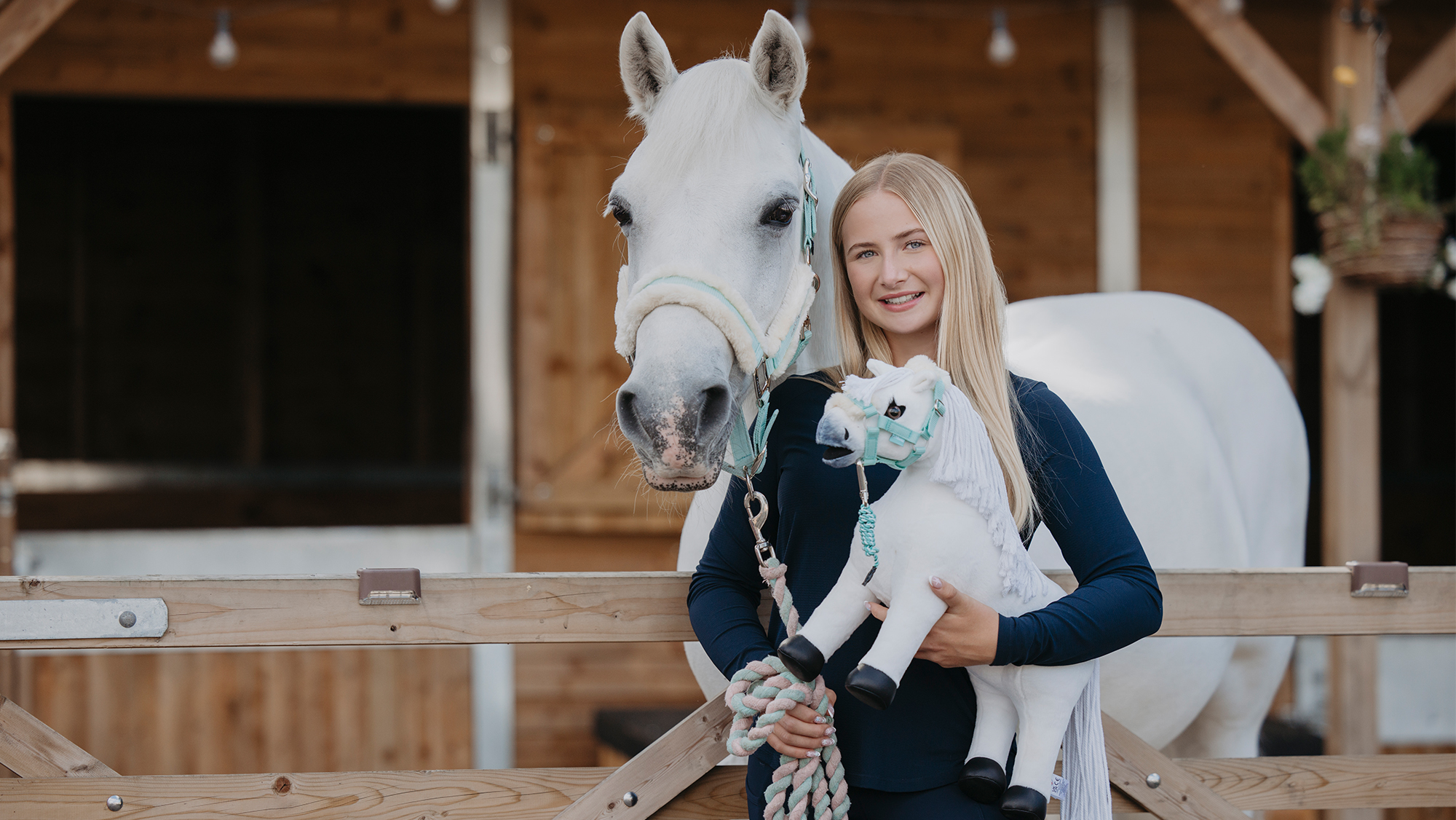 Harlow with Panda and toy pony