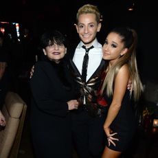 Joan Grande, Frankie J. Grande and Ariana Grande attend the republic records Grammy celebration.