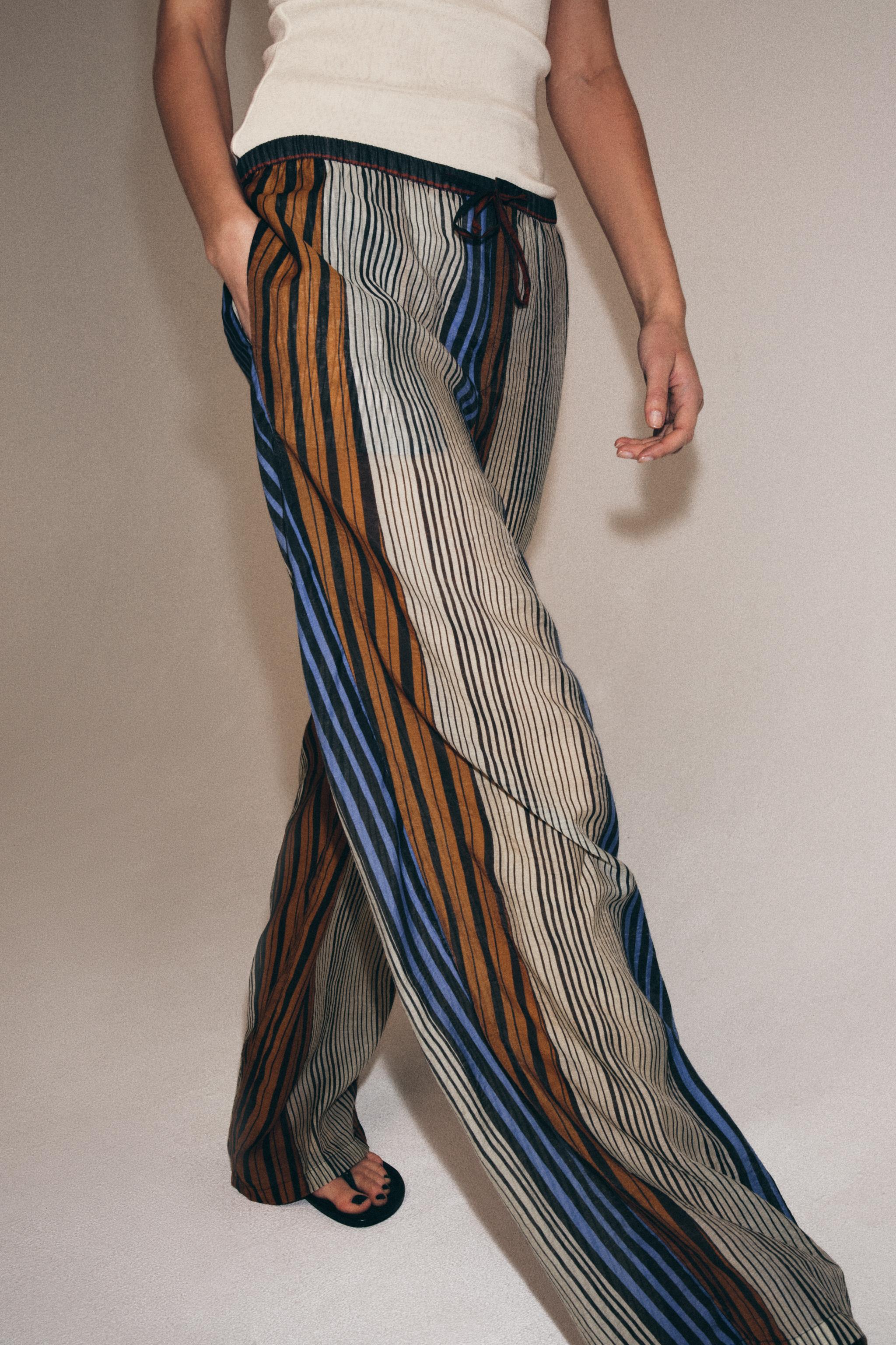 ZARA Zw Collection Striped Pajama Pants