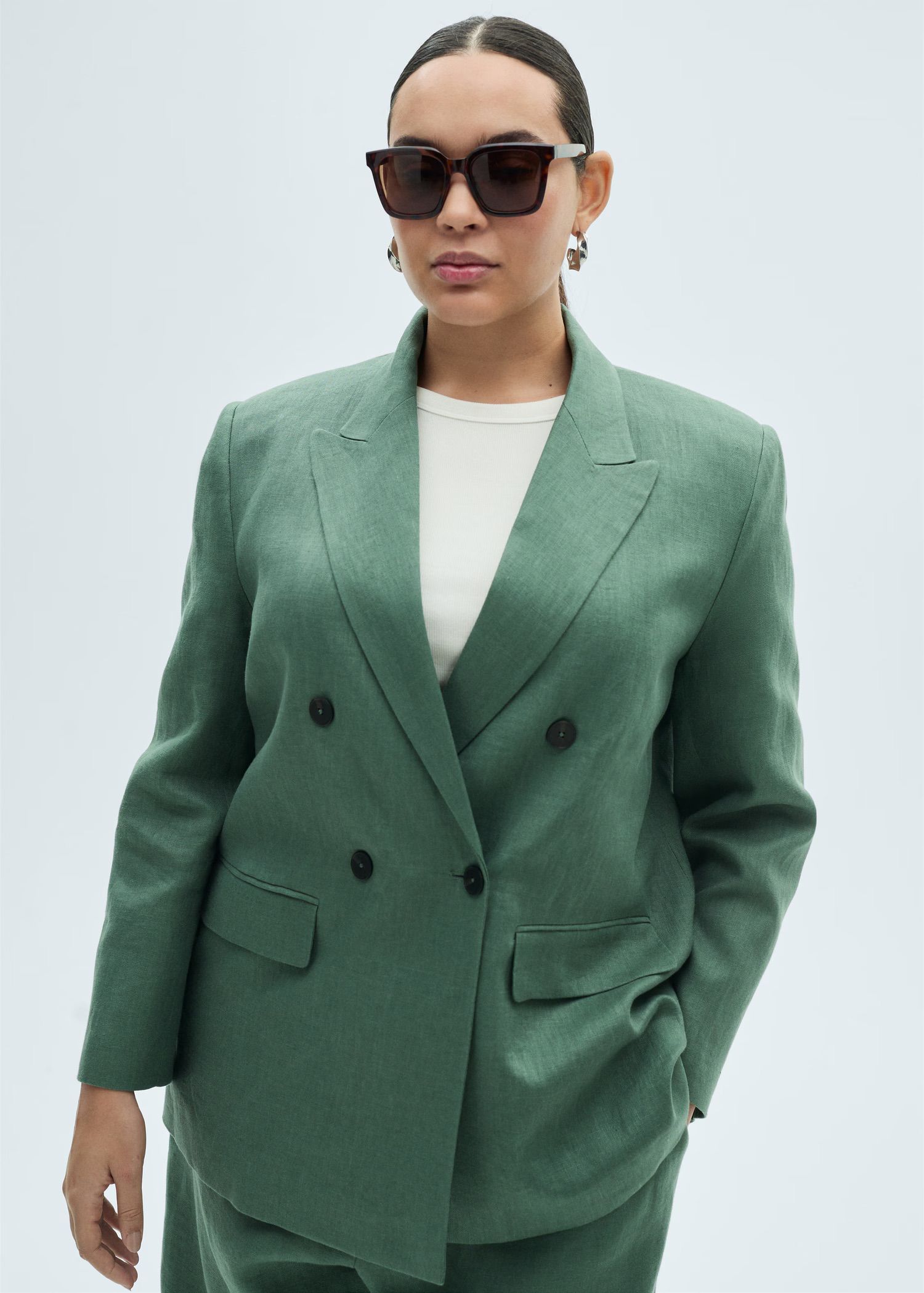 MANGO, Linen Suit Jacket