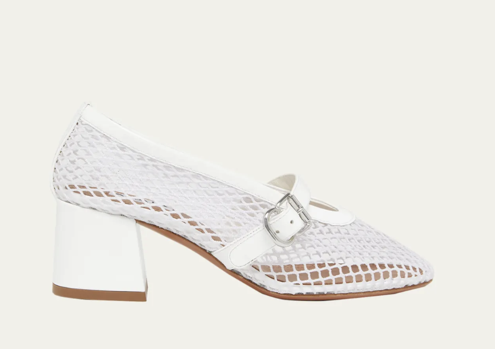 ALA&amp;Iuml;A, 55mm Fishnet Ballerina Pumps