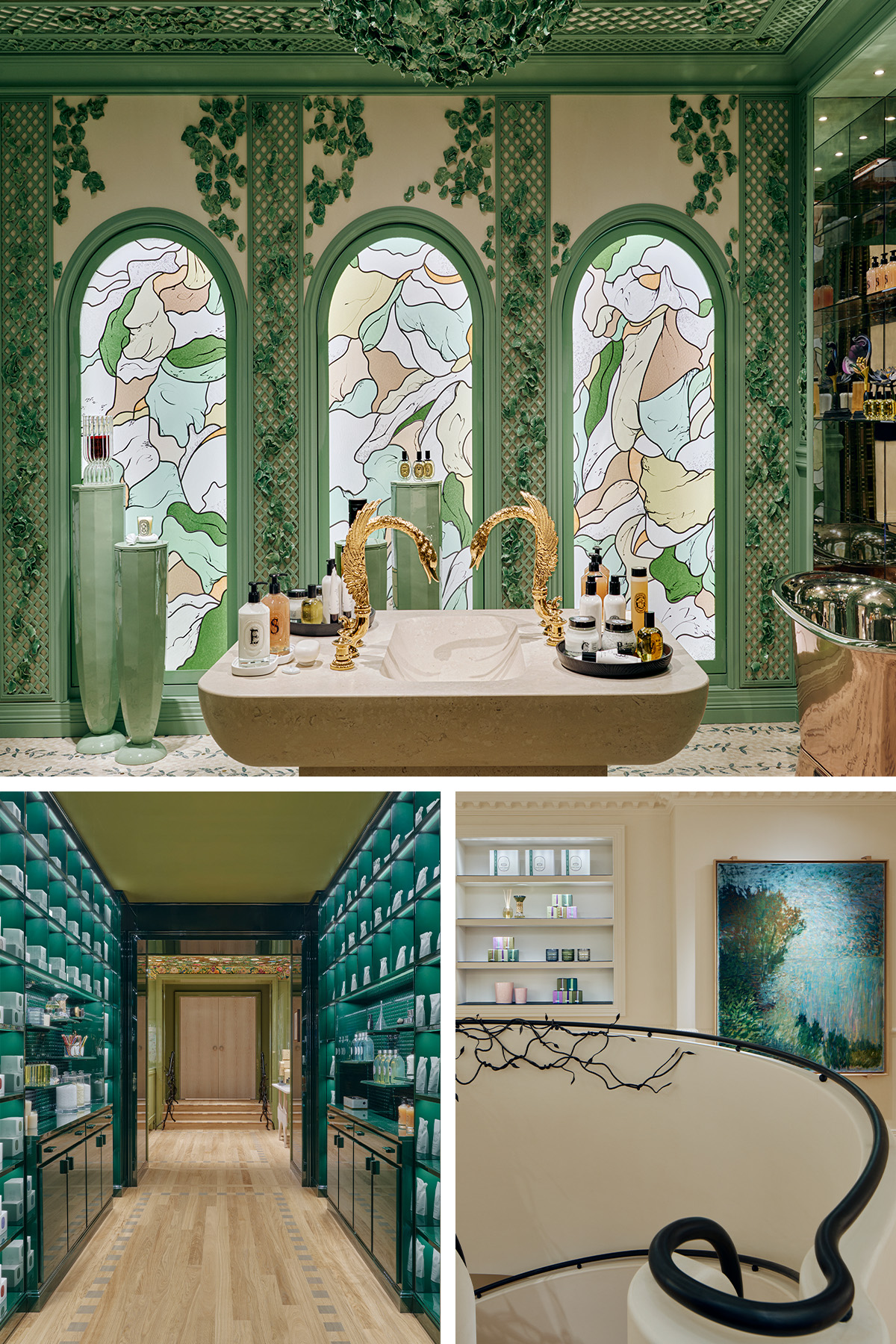 Photos of the interiors at Maison Diptyque on New Bond Street, London