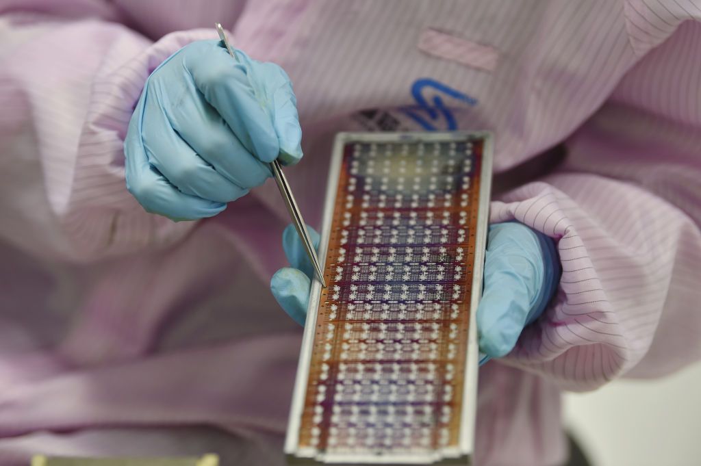 Chips at a semiconductor factory.