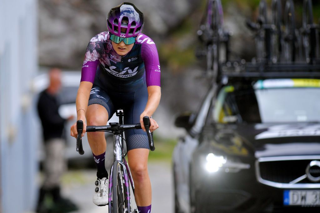 CASCATE DEL TOCE ITALY JULY 05 Jeanne Korevaar of Netherlands and Team Liv Racing during the 32nd Giro dItalia Internazionale Femminile 2021 Stage 4 a 112km Individual Time Trial from Fondovalle to Cascate Del Toce 1714m ITT GiroDonne UCIWWT on July 05 2021 in Cascate Del Toce Italy Photo by Luc ClaessenGetty Images