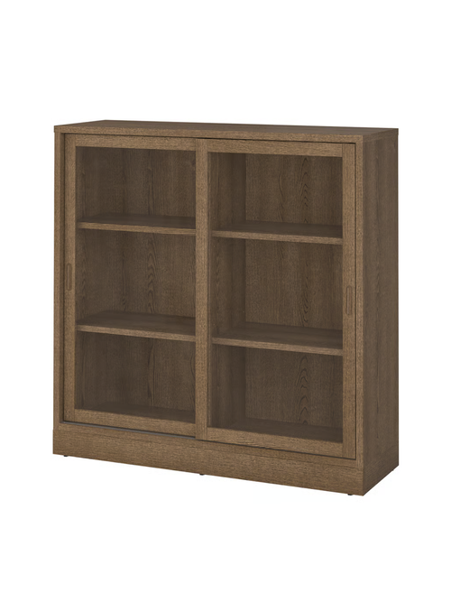 Tonstad Cabinet With Sliding Glass Doors - Brown Stained Oak Veneer 47 1/2x14 5/8x47 1/4 "